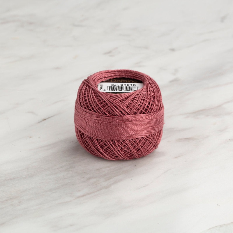 Domino Cotton Perle Size 12 Embroidery Thread (5 g), Dusty Rose – 4590012-01018