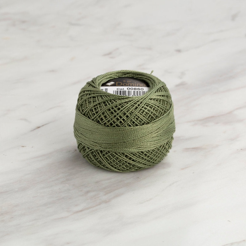 Domino Cotton Perle Size 12 Embroidery Thread (5 g), Green – 4590012-00860