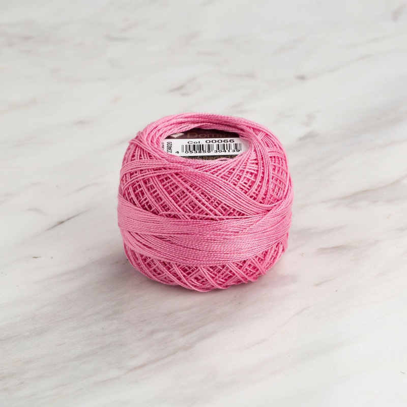 Domino Cotton Perle Size 12 Embroidery Thread (5 g), Pink – 4590012-00066