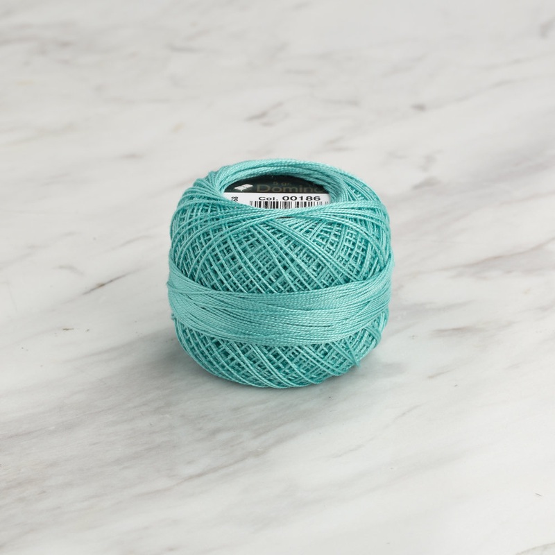 Domino Cotton Perle Size 12 Embroidery Thread (5 g), Turquoise – 4590012-00186