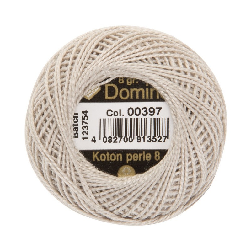 Domino Cotton Perle Size 8 Embroidery Thread (8 g), Beige – 4598008-00397