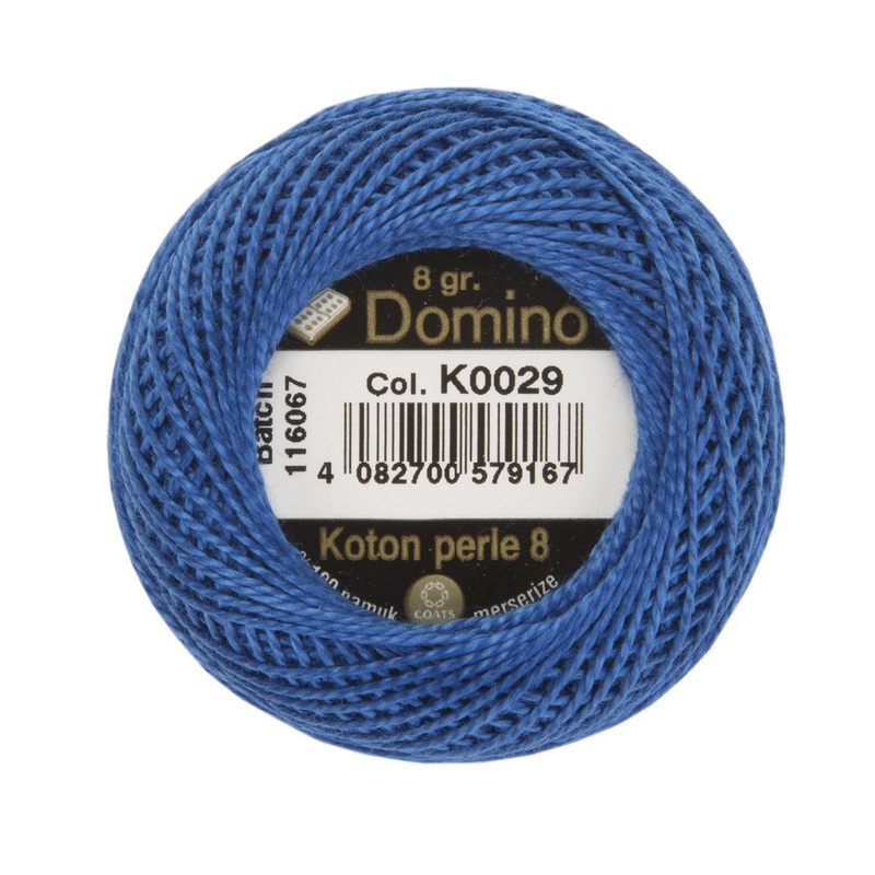 Domino Cotton Perle Size 8 Embroidery Thread (8 g), Blue – 4598008-K0029