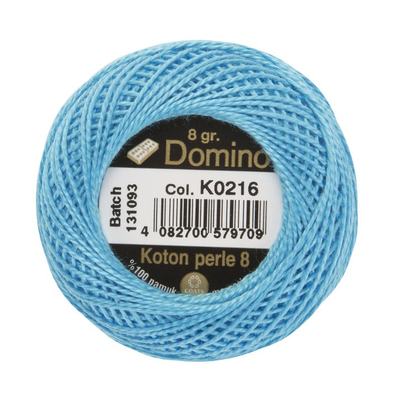 Domino Cotton Perle Size 8 Embroidery Thread (8 g), Blue – 4598008-K0216