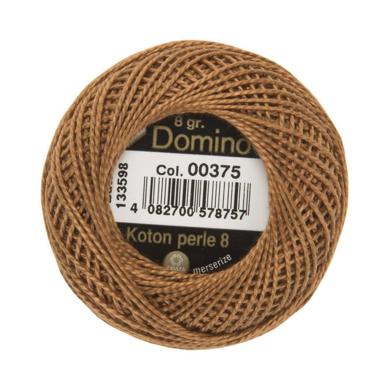 Domino Cotton Perle Size 8 Embroidery Thread (8 g), Brown – 4598008-00375
