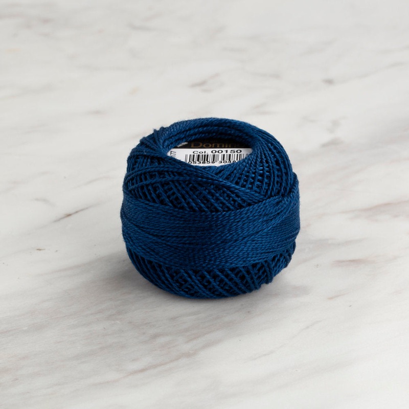 Domino Cotton Perle Size 8 Embroidery Thread (8 g), Dark Blue – 4598008-00150