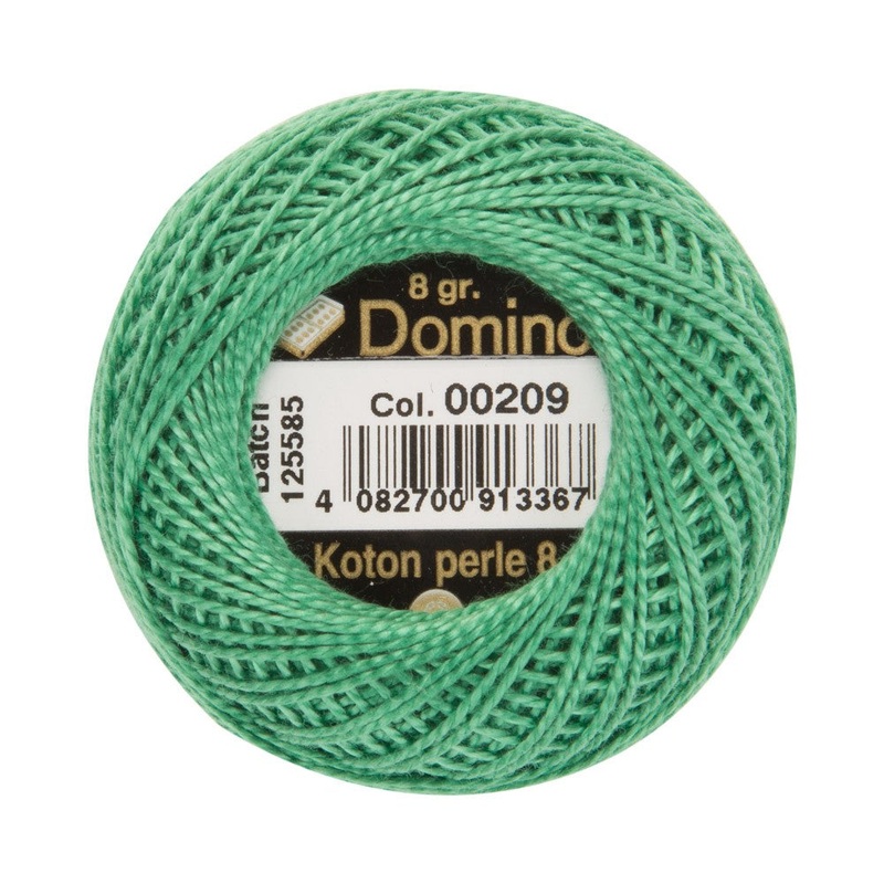 Domino Cotton Perle Size 8 Embroidery Thread (8 g), Green – 4598008-00209
