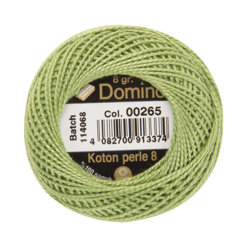 Domino Cotton Perle Size 8 Embroidery Thread (8 g), Green – 4598008-00265
