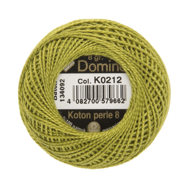 Domino Cotton Perle Size 8 Embroidery Thread (8 g), Green – 4598008-K0212
