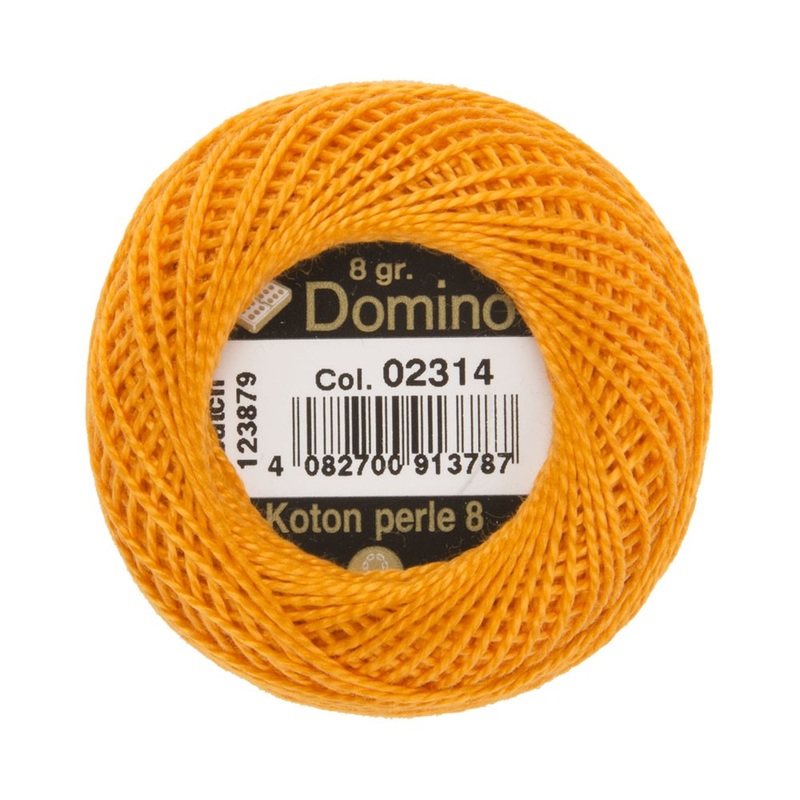 Domino Cotton Perle Size 8 Embroidery Thread (8 g), Orange – 4598008-02314