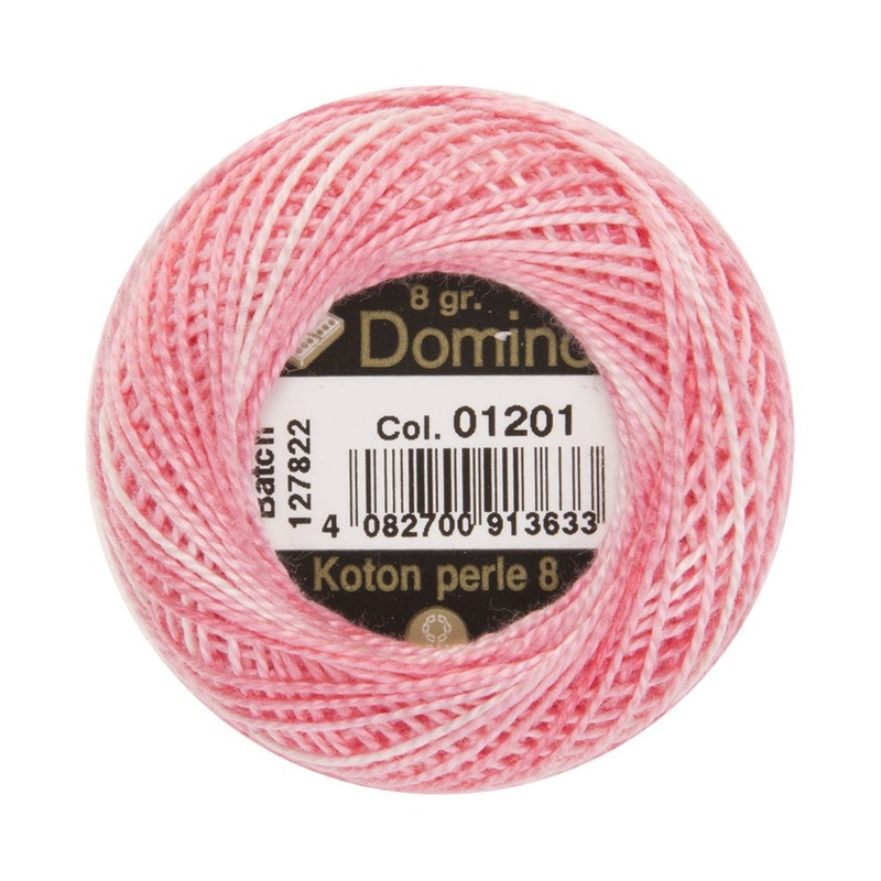 Domino Cotton Perle Size 8 Embroidery Thread (8 g), Pink – 4598008-01201
