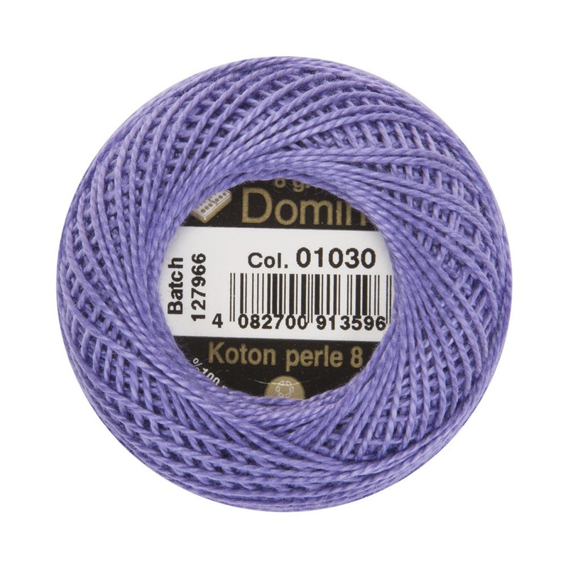 Domino Cotton Perle Size 8 Embroidery Thread (8 g), Purple – 4598008-01030