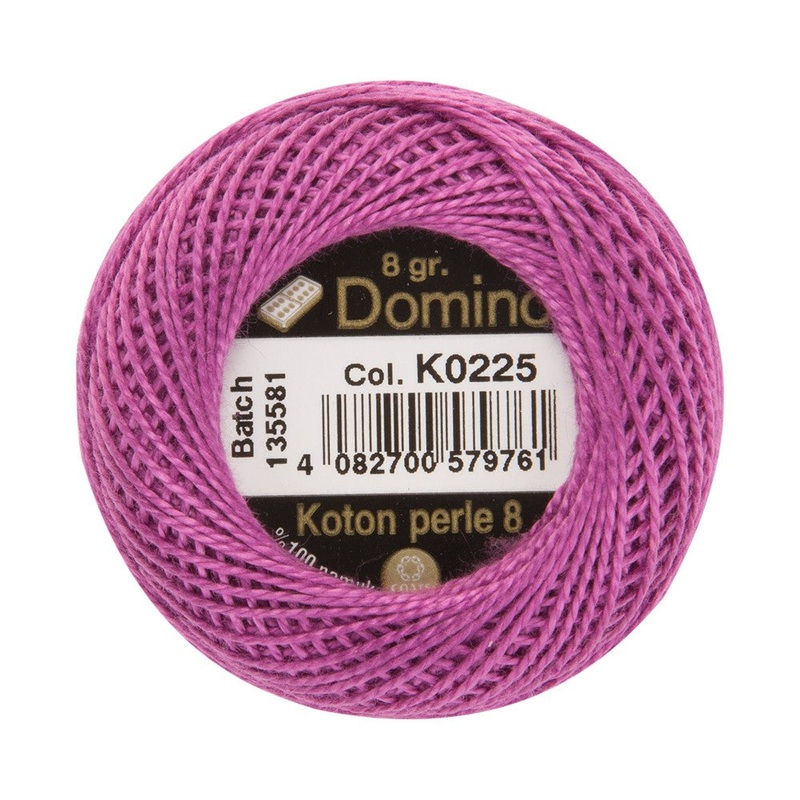 Domino Cotton Perle Size 8 Embroidery Thread (8 g), Purple – 4598008-K0225