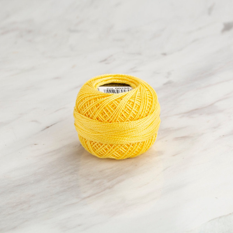 Domino Cotton Perle Size 8 Embroidery Thread (8 g), Yellow – 4598008-00295
