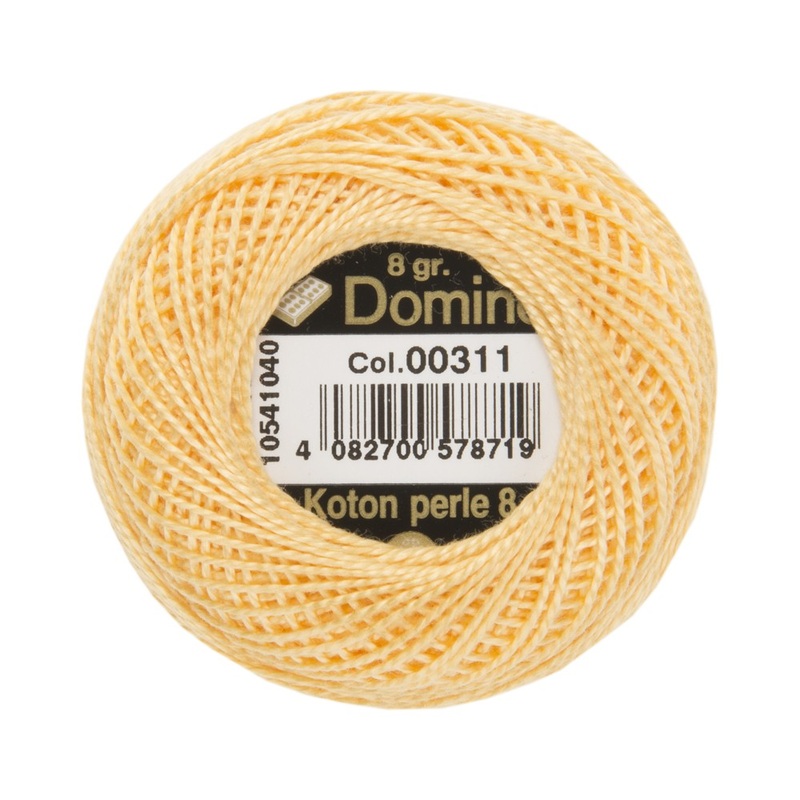 Domino Cotton Perle Size 8 Embroidery Thread (8 g), Yellow – 4598008-00311