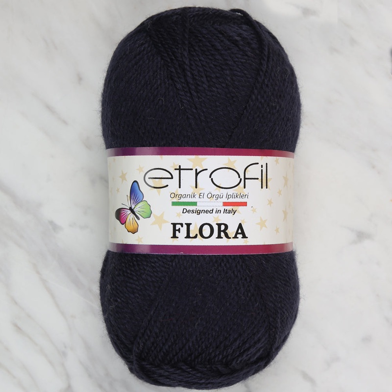 Etrofil Flora Knitting Yarn, Navy Blue – 75139