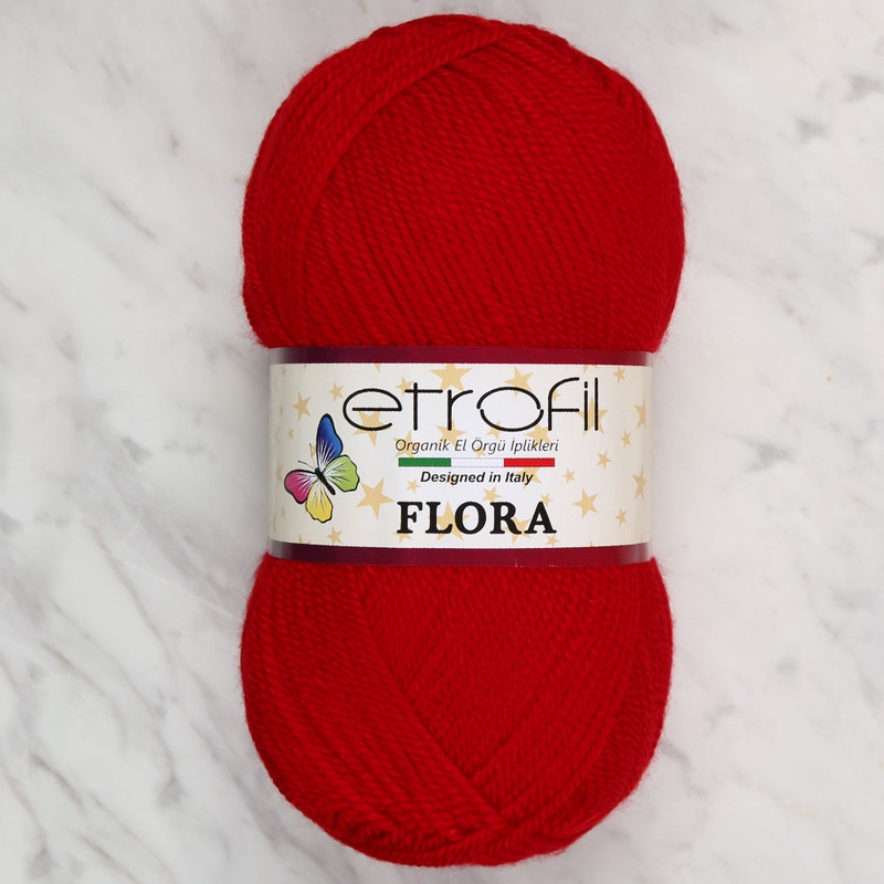 Etrofil Flora Knitting Yarn, Red – 73082