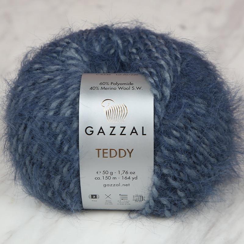 Gazzal Teddy Hand Knitting Yarn,Navy Blue – 6536