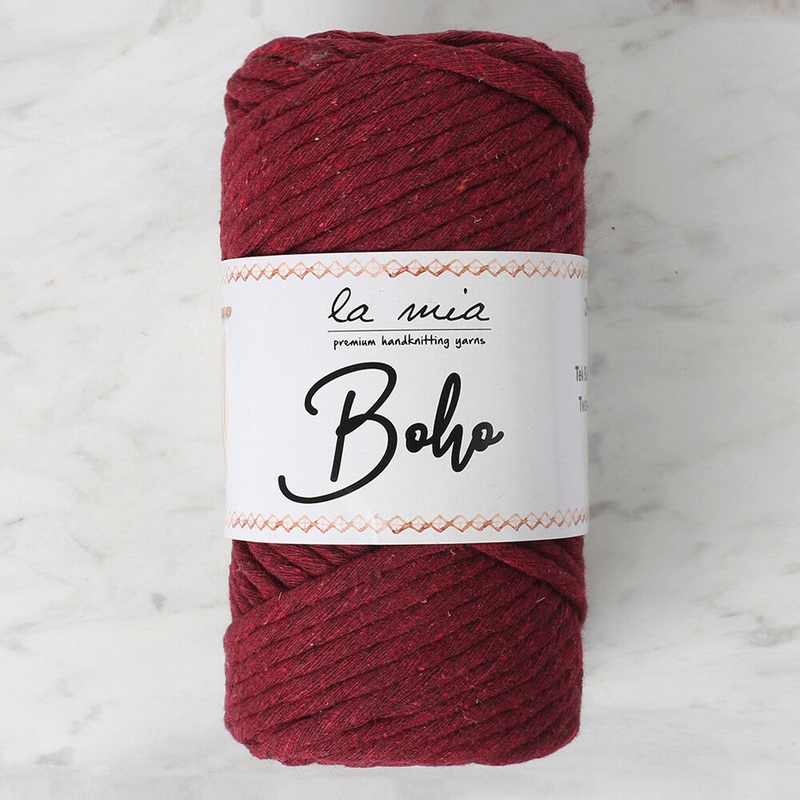 La Mia Boho Cotton Macrame Cord, Claret – L065