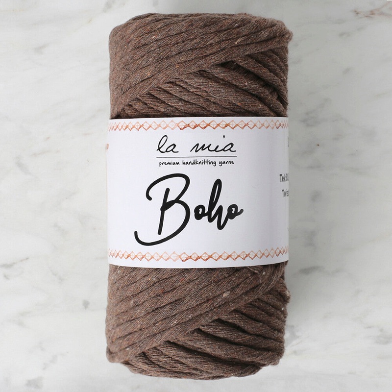 La Mia Boho Cotton Macrame Cord, Dark Brown – L158