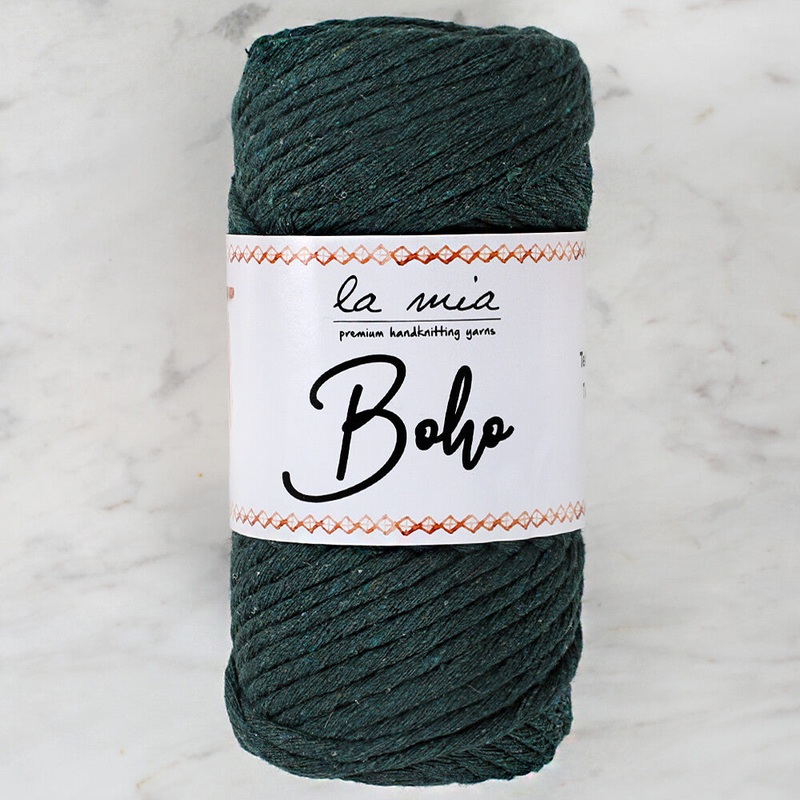 La Mia Boho Cotton Macrame Cord, Dark Green – L055