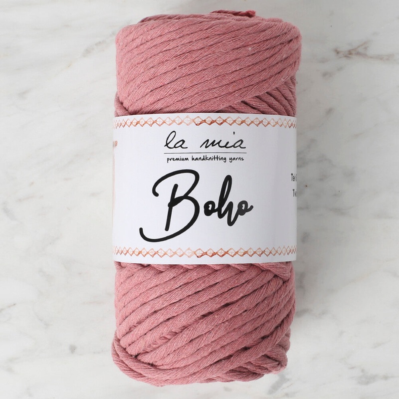 La Mia Boho Cotton Macrame Cord, Dusty Rose – L067