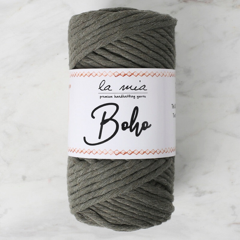 La Mia Boho Cotton Macrame Cord, Khaki Green – L216