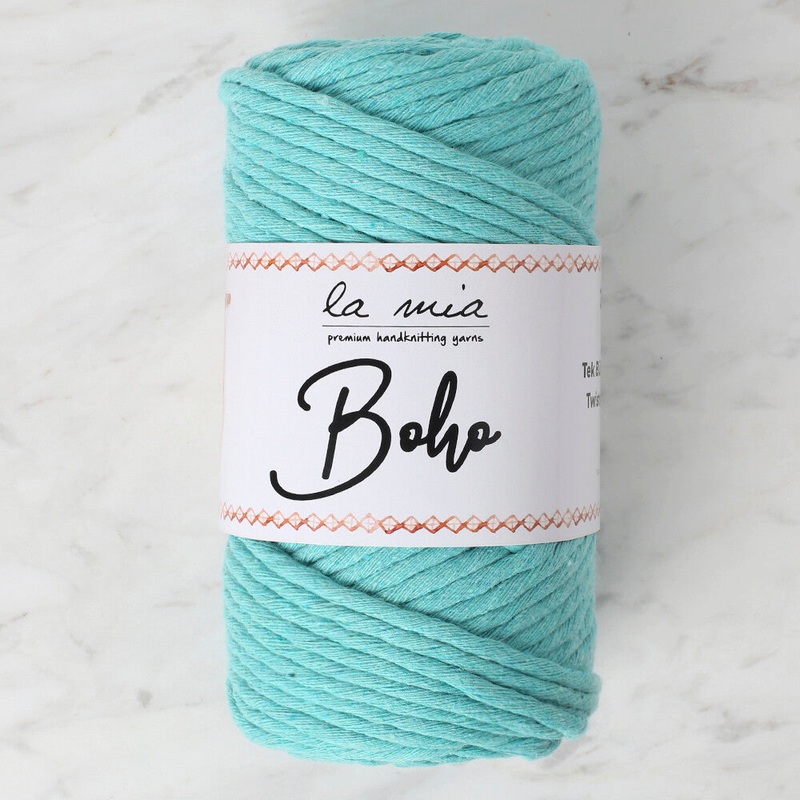 La Mia Boho Cotton Macrame Cord, Light Green – L157