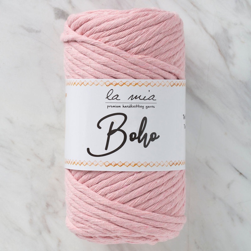 La Mia Boho Cotton Macrame Cord, Light Pink – L185