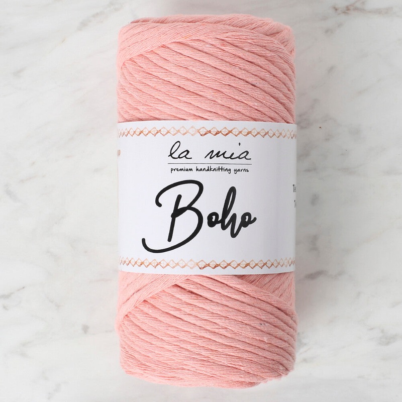 La Mia Boho Cotton Macrame Cord, Light Salmon Pink – L018