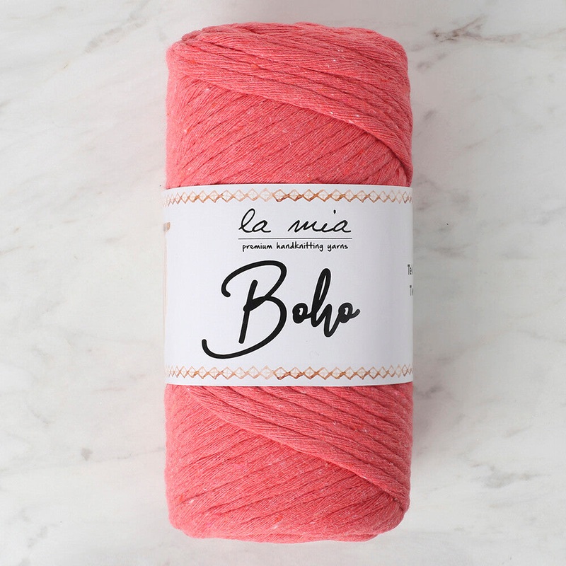 La Mia Boho Cotton Macrame Cord, Vermilion – L019