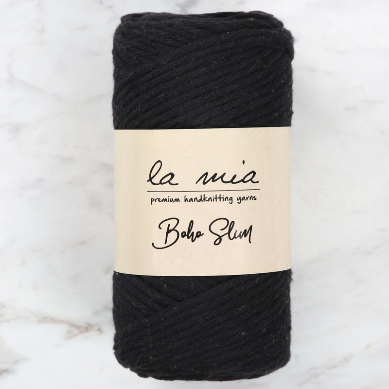 La Mia Boho Slim Yarn, Black – L006