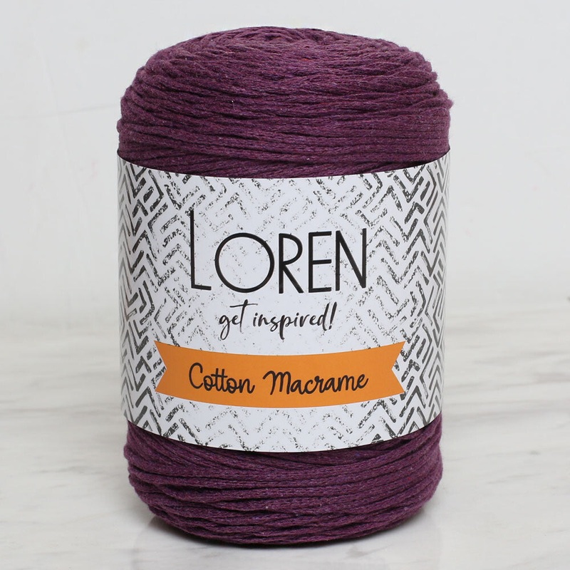 Loren Cotton Macrame Yarn, Aubergine – R093