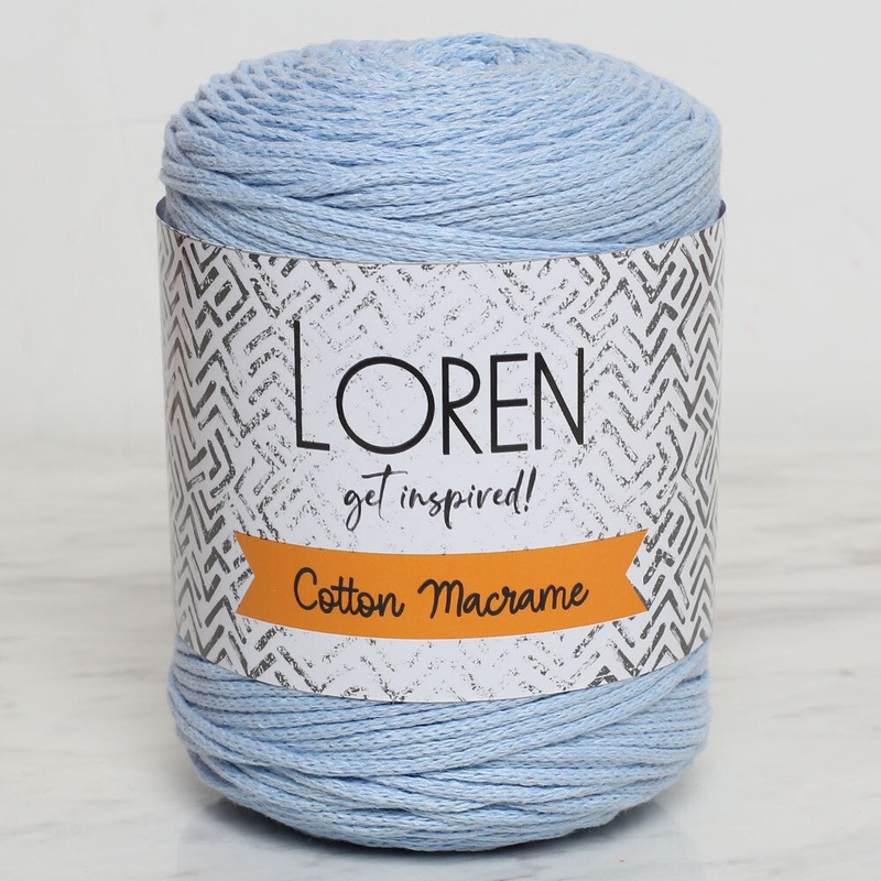 Loren Cotton Macrame Yarn, Baby Blue – R051