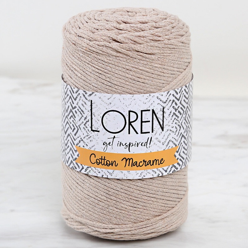 Loren Cotton Macrame Yarn Beige – L084