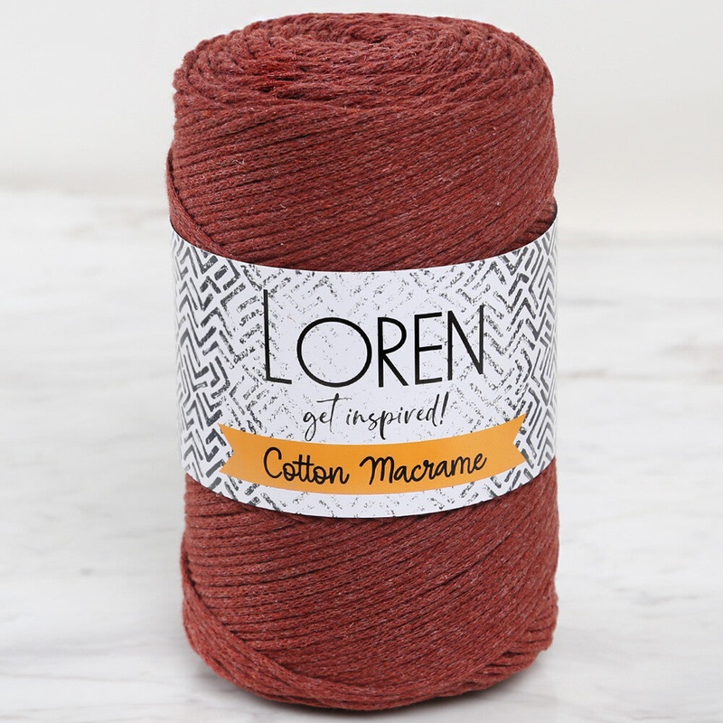 Loren Cotton Macrame Yarn, Brick – L035
