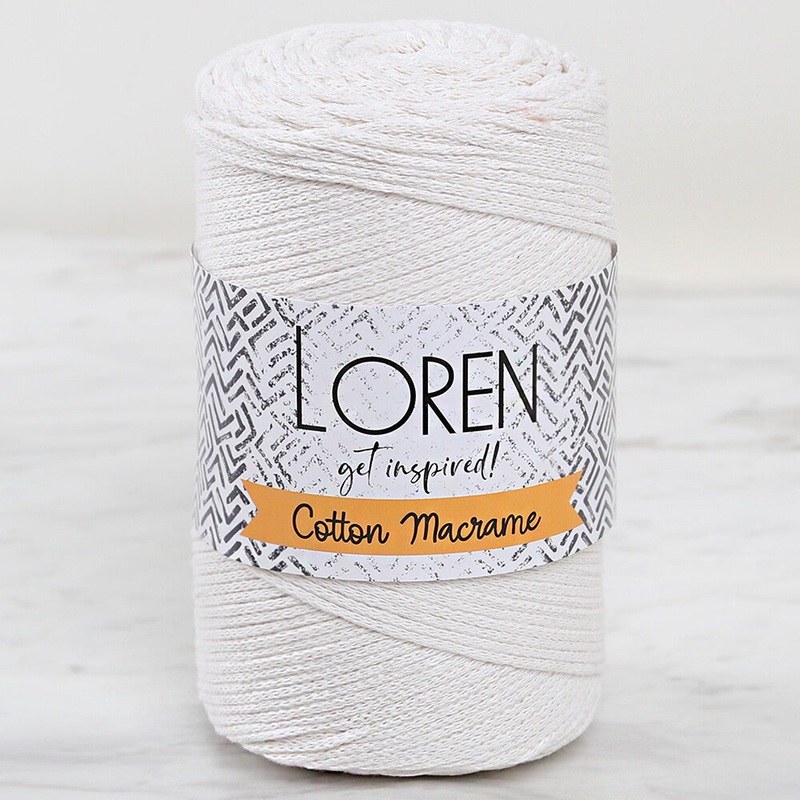 Loren Cotton Macrame Yarn, Light Cream – L085