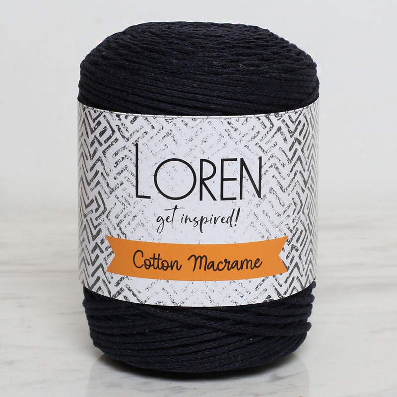 Loren Cotton Macrame Yarn, Navy Blue – R005