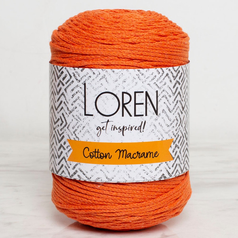 Loren Cotton Macrame Yarn, Orange – R096