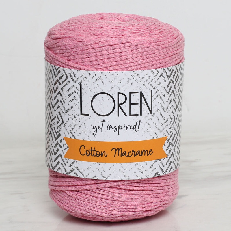 Loren Cotton Macrame Yarn, Pink – R103