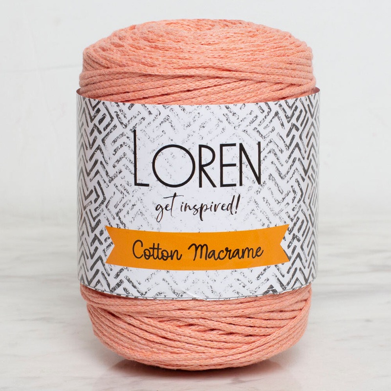 Loren Cotton Macrame Yarn, Pinkish Orange – R097