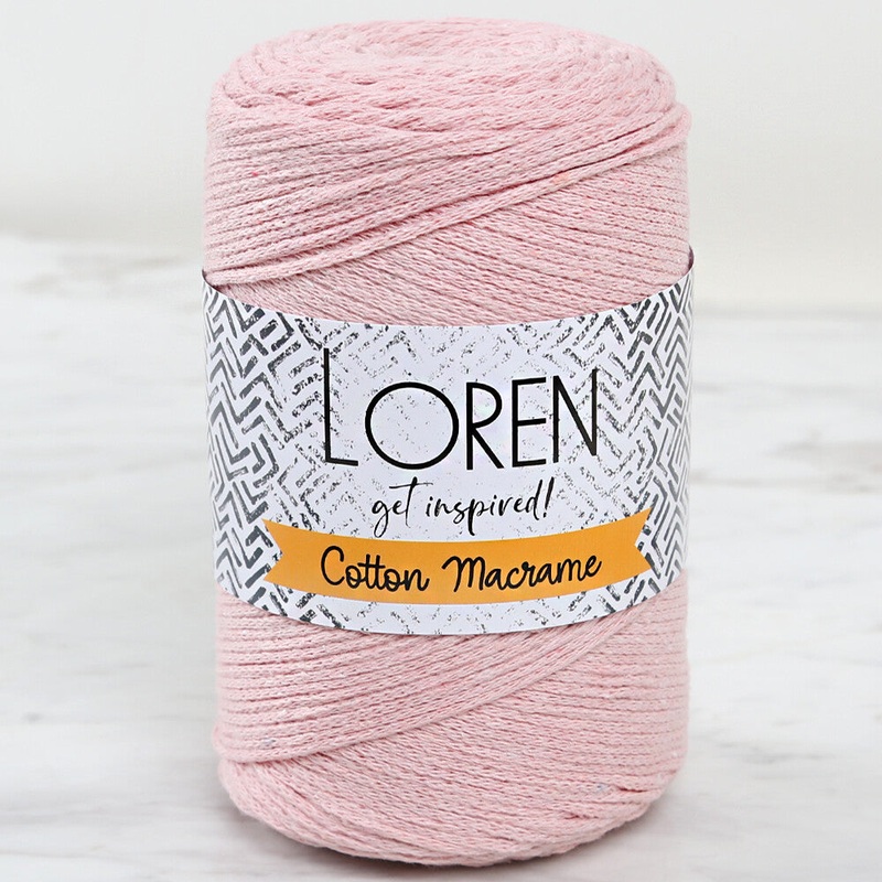 Loren Cotton Macrame Yarn, Powder Pink – L037