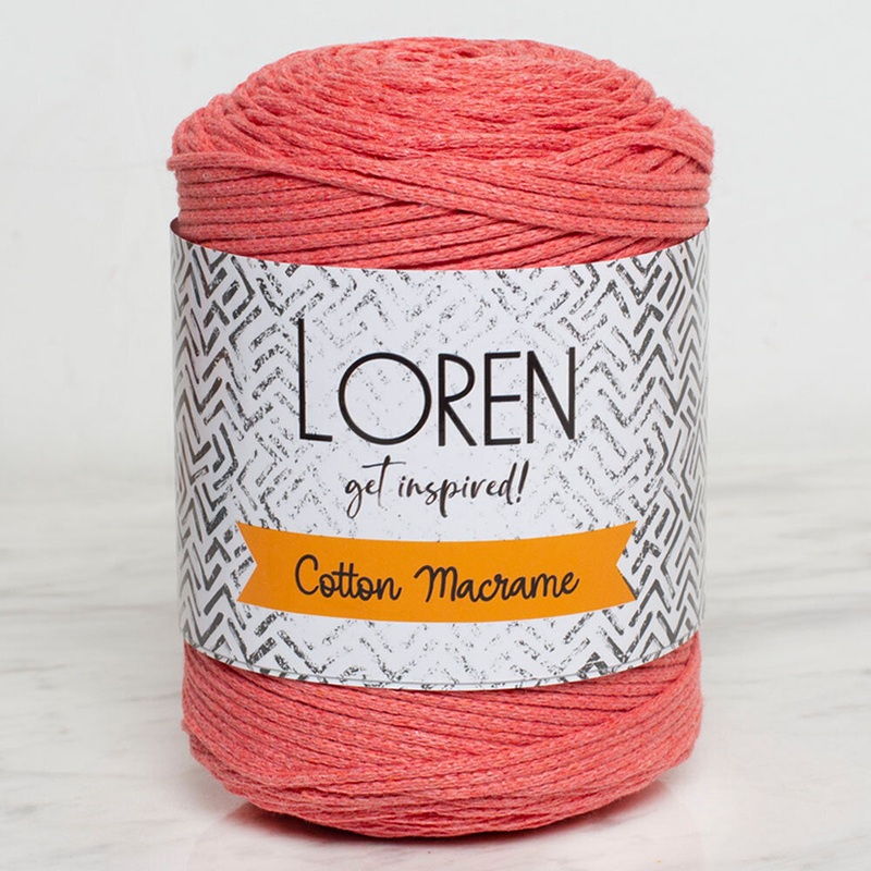 Loren Cotton Macrame Yarn, Vermilion – R155