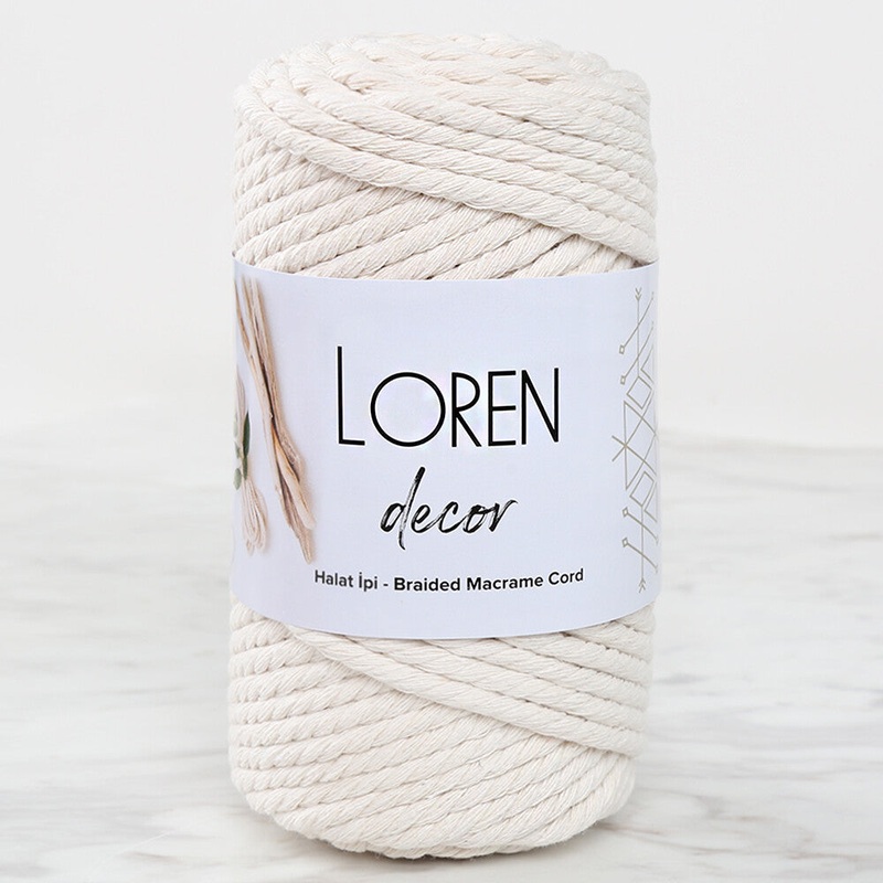 Loren Decor Macrame Yarn, Cream – L002
