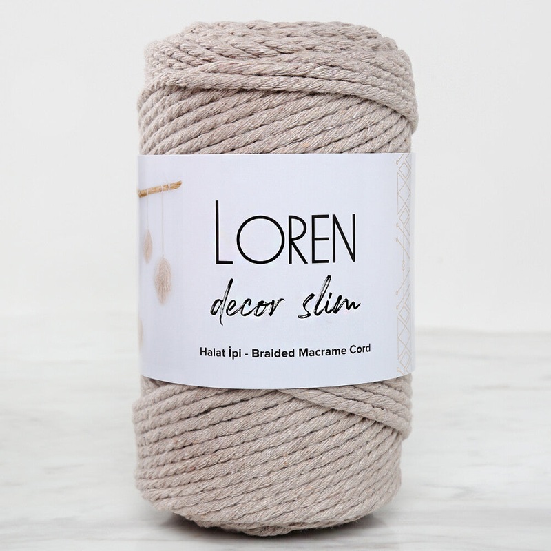 Loren Decor Slim Macrame Yarn, Beige – L049