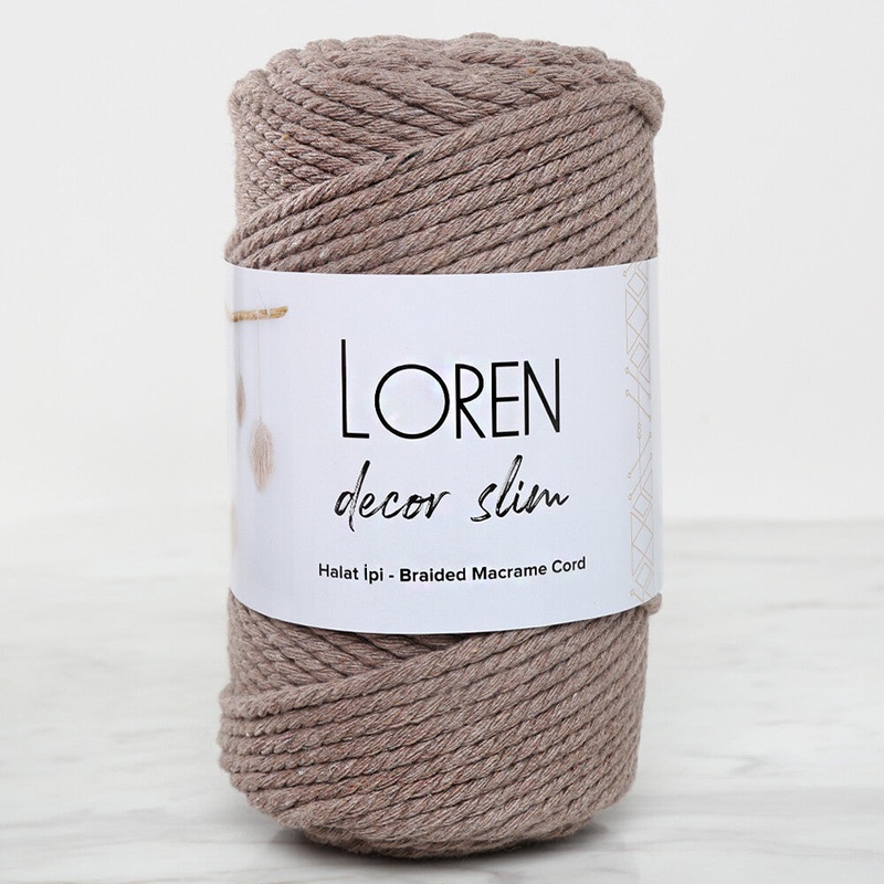 Loren Decor Slim Macrame Yarn, Mink – L143