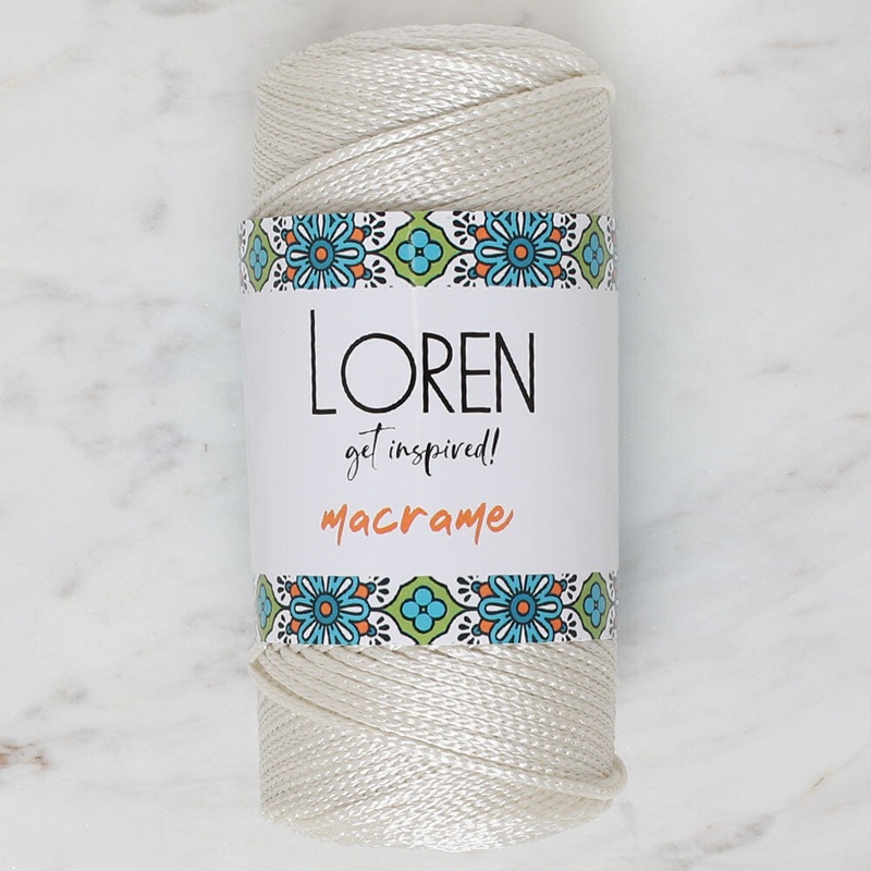 Loren Macrame Knitting Yarn, Cream – RM 010