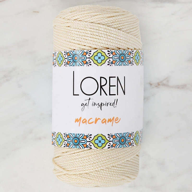 Loren Macrame Knitting Yarn, Cream – RM 016