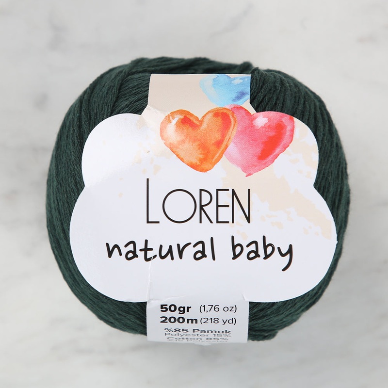 Loren Natural Baby Yarn, Dark Green – R073