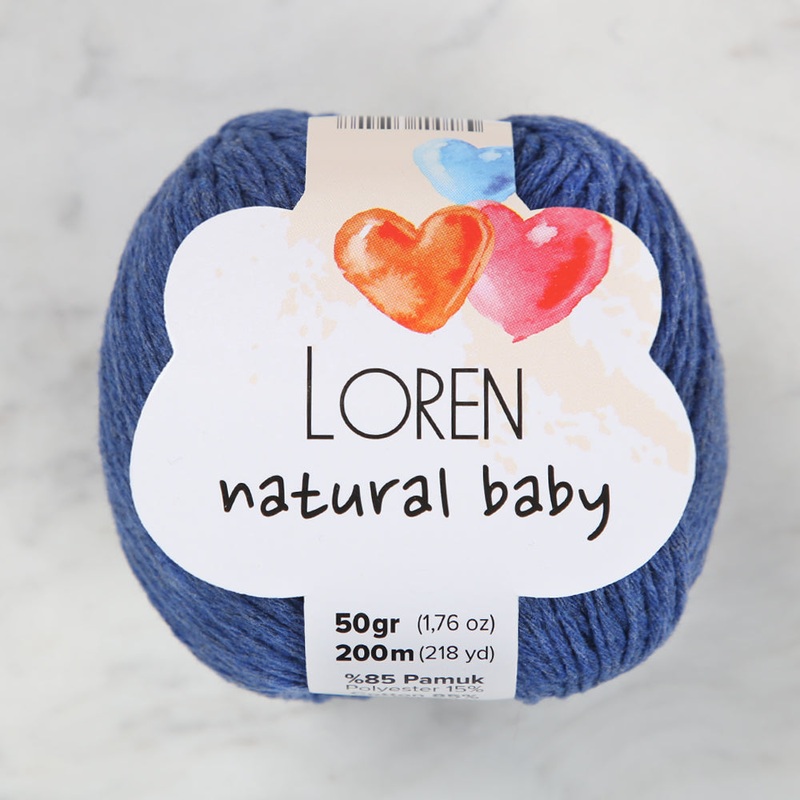 Loren Natural Baby Yarn, Denim Blue – R101