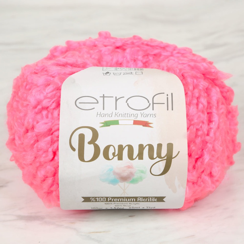 Etrofil Bonny Hand Knitting Yarn,Neon Pink – 73347